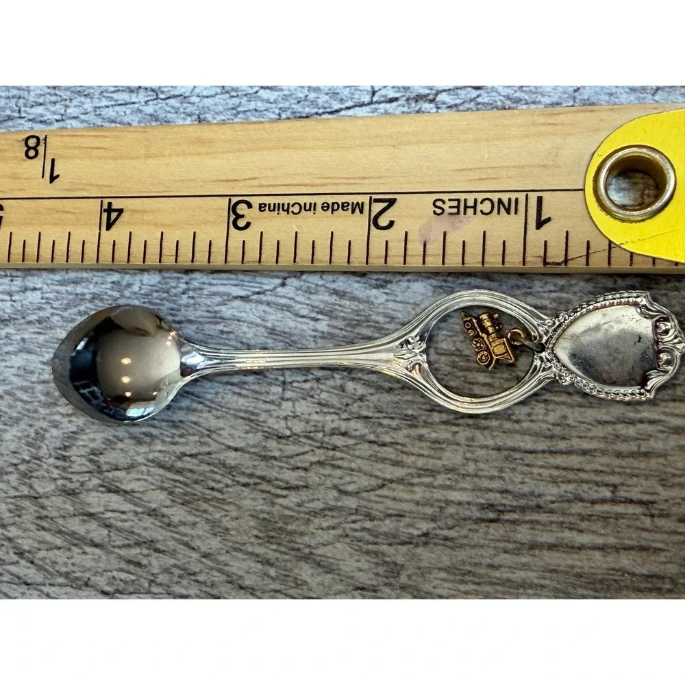 Souvenir Spoon Silver Ogden Utah Train Charm Vintage Provo Mormon Temple beehive